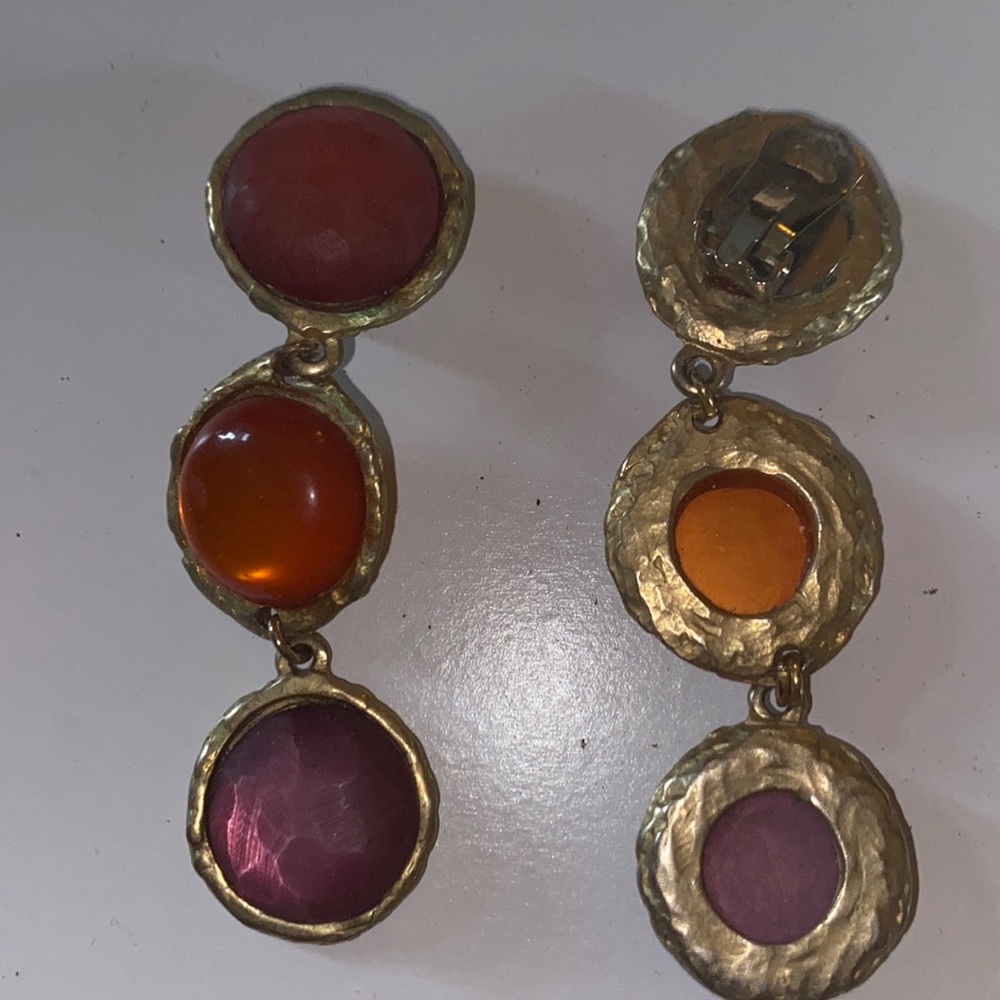 Vintage 80s clip on drop earrings